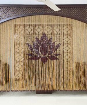 Rèm phòng thờ hạt gỗ Thông phối màu Nâu Bồ Đề