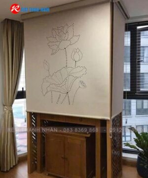 Rèm che Bàn thờ khắc Laze mẫu Hoa Sen LZ115 23 Rèm che Bàn thờ khắc Laze mẫu Hoa Sen LZ115
