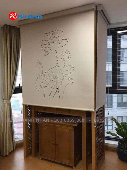 Rèm che Bàn thờ khắc Laze mẫu Hoa Sen LZ115 9 Rèm che Bàn thờ khắc Laze mẫu Hoa Sen LZ115