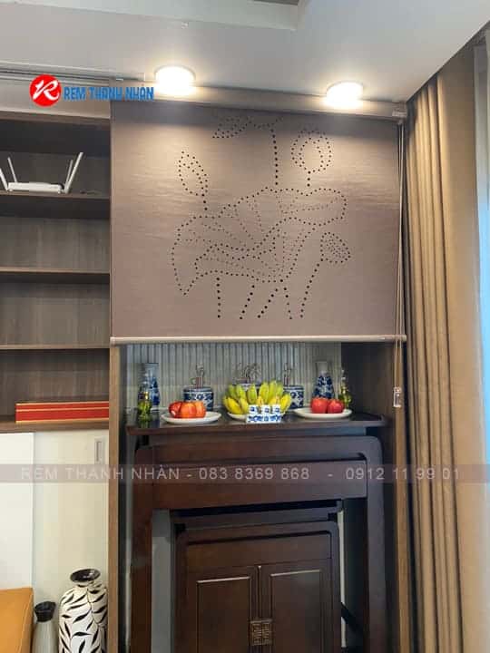 Rèm che Bàn thờ khắc Laze mẫu Hoa Sen LZ115 6 Rèm che Bàn thờ khắc Laze mẫu Hoa Sen LZ115