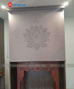 Rèm treo ban thờ chung cư mẫu khắc LZ117