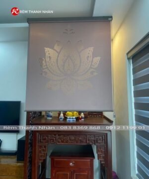 Mẫu rèm treo Bàn thờ chung cư bằng mành cuốn khắc laze SL04-LZ117 tại quận Hà Đông Hà Nội