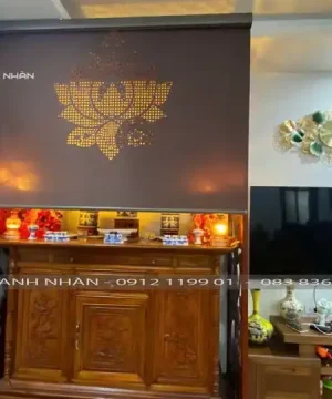 Rèm treo ban thờ chung cư mẫu khắc LZ117