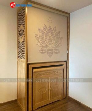 Rèm treo ban thờ chung cư mẫu khắc LZ117