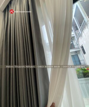 Rèm vải 2 lớp phòng ngủ Design 9188-1-SIL608-13