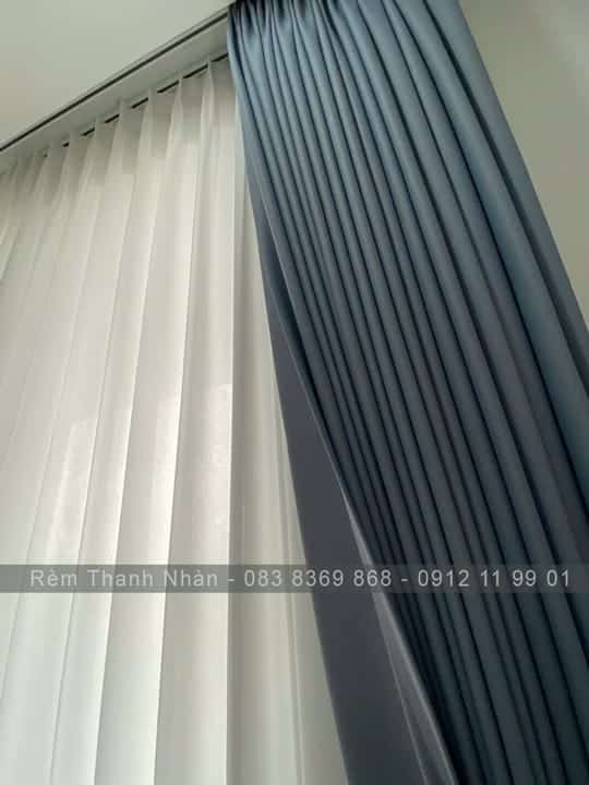 Giá thành bộ rèm chung cư 2 lớp Montana GP1994 và voan Pattern