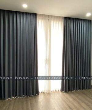 Bộ rèm cửa chung cư 2 lớp Montana GP1994-8 và voan Pattern 41-35