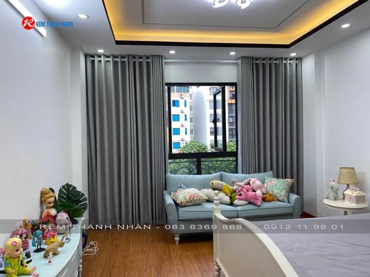 Rèm cửa 2 lớp phòng ngủ GP1992-10 & voan Pattern 41-37 5 Ứng dụng thực tế bộ rèm vải 2 lớp phòng ngủ Manhattan GP1992-10