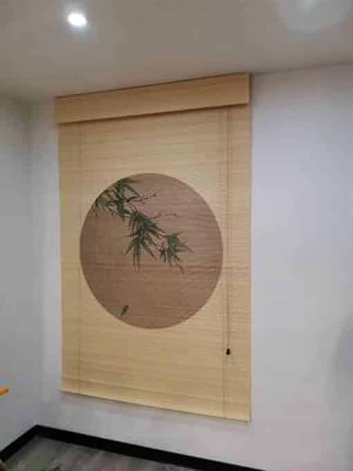 Mành tăm Trúc in tranh nghệ thuật – Trang trí phòng thiền, spa, thờ 13 Mành tăn in tranh trong nội thất