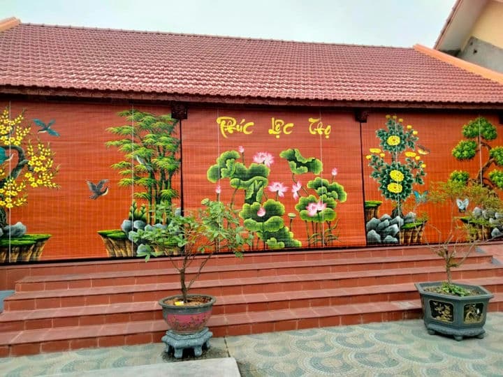 Mành Trúc vẽ tranh sơn dầu – Tác phẩm nghệ thuật sống giữa không gian Việt 5 Hình ảnh mành trúc vẽ tranh tay sơn dầu