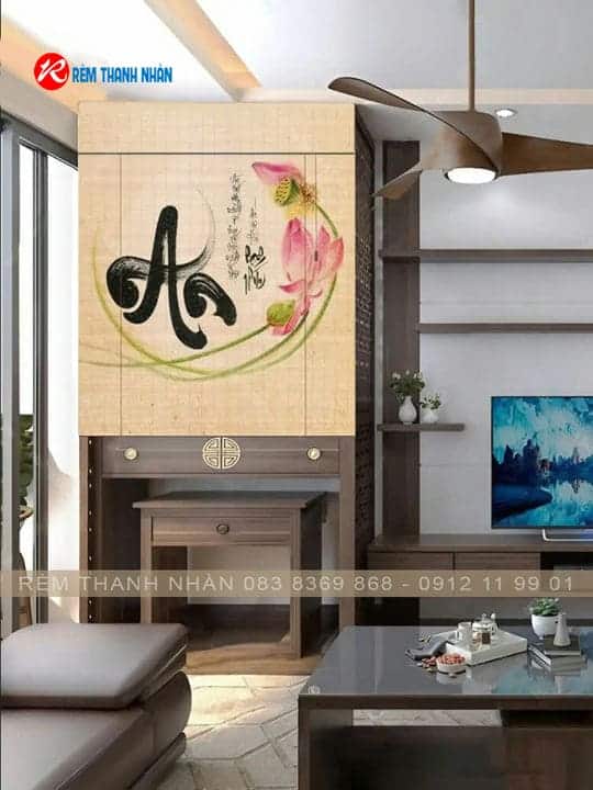 Mẫu rèm trúc in tranh đẹp – Giá trị thẩm mỹ cao, bền lâu, phù hợp không gian Việt 14 Một số mẫu rèm trúc in tranh đẹp, bền màu, sang trọng