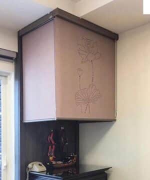 Rèm cuốn bàn thờ mini LZ118 – Hoa Sen khắc laser cho ban thờ chung cư nhỏ