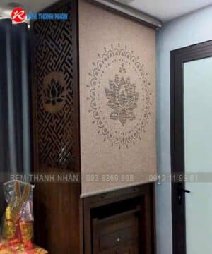 Rèm cuốn khắc laser LZ 243 che bàn thờ, cho phòng thờ