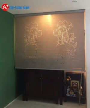 Rèm phòng thờ khắc laser LZ40 – Rèm che bàn thờ hiện đại