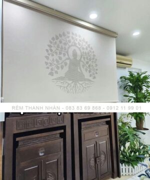 Rèm cuốn xuyên sáng họa tiết Cây sinh mệnh LZ260 – Khắc laser 3D cao cấp