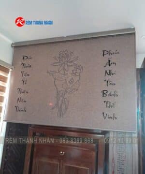Rèm cuốn khắc laser 3D LZ242 – Mẫu rèm phòng thờ đẹp, giá rẻ, phong thủy